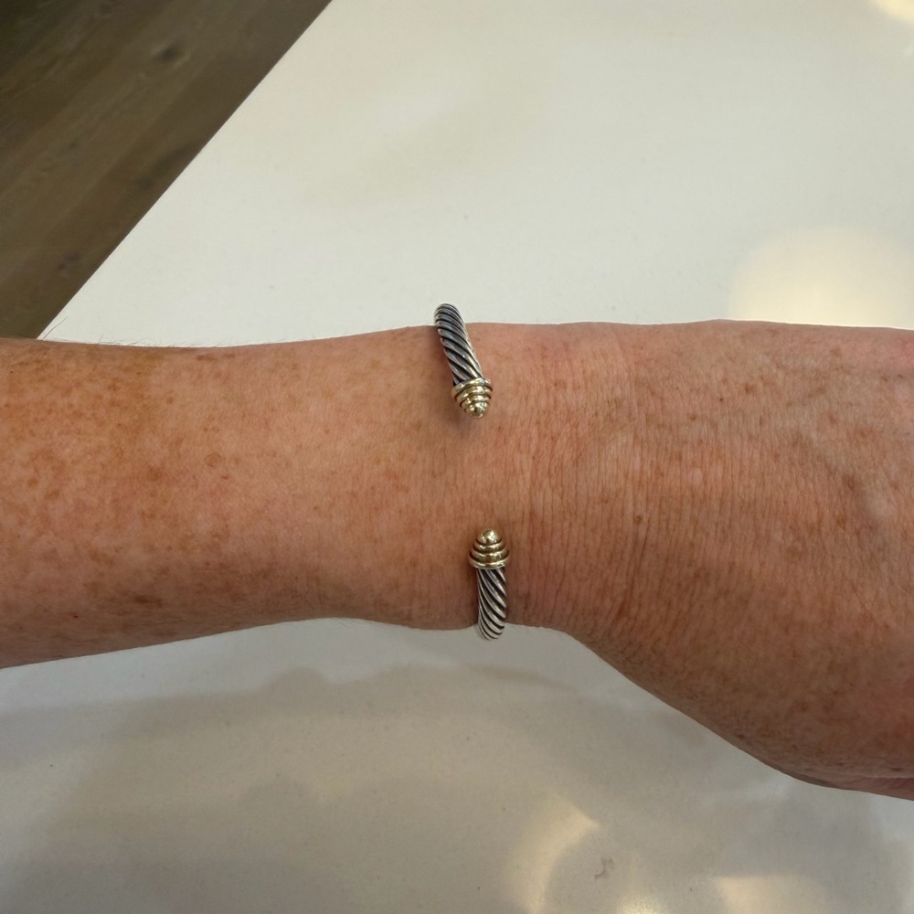 David Yurman Silver and Gold Cable Bracelet
